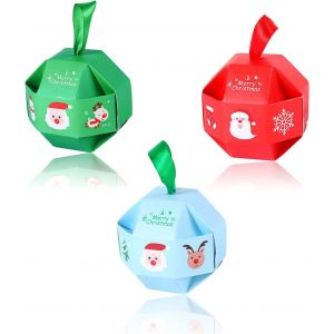 Boites Cadeau Noël,12 Pièces Boîtes De Bonbons De Noël,Sac Cadeau En Papier De Noël, Pour La Décoration D'emballage De Cadeau De Noël, Accrochez-Vous À L'arbre De Noël Pour La Décoration - Neuf