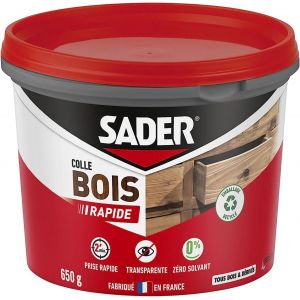 Colle à Bois Prise Rapide 2 min Colle Forte pour Tous Bois et Dérivés Intérieur Transparente après Séchage Colle en Pot Applicable au Pinceau Sans Solvant Pot de 650 g - Neuf
