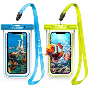 Kal-[Pack De 2 Pochette Étanche Téléphone [Certifiée Ipx8] Etui/Housse/Coque Étanche Smartphones Universel Sac Protection Pour Iphone, Samsung, Huawei, Jusqu'à 6,8 Pouce (Bleu+Vert) - Neuf