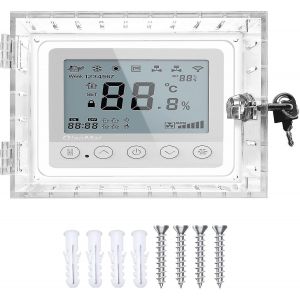 Bo&icirc;te de verrouillage de thermostat universelle avec cl&eacute;,grande protection de thermostat transparente pour thermostat sur le mur,protection de thermostat,couvercle de thermostat - Neuf