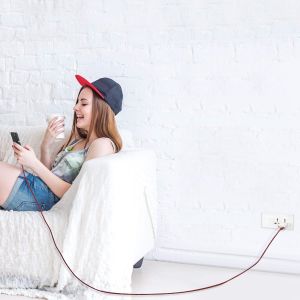 Câble Usb De Type C De 4,6 M Avec Charge Rapide 3 A, Ultra Long Et Extrêmement Durable En Nylon Tressé Pour Galaxy S10/S9/S8/Google Pixel/Lg/Oneplus/Moto Et Plus Encore (Bleu) - Neuf