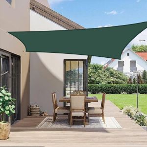Sept-Voile D'ombrage 2x3m Rectangulaire Imperméable À L'eau Pes Toile D'ombrage Verde Avec 95% De Protection Uv Pour Patio Extérieur Jardin - Neuf
