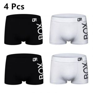 4pcs Homme Slip Boxershorts Coton M&acirc;le Respirant Sous-V&ecirc;tements Culotte Pour Hommes Soft Boxer Slip.4 Pcs Style 2.L - Neuf