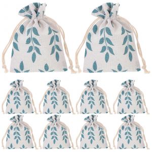 Tissu Sacs &agrave; Cordon de serrage Cordon de serrage Bijoux de Sac de soir&eacute;e de No&euml;l Faveur de Couleur Multi Rectangulaire de Rangement Design 10Pcs - Neuf