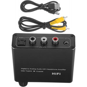Convertisseur Audio Numérique vers Analogique avec Entrée Optique et Coaxiale Adaptateur pour TV et Haut Parleurs Design Compact et Facile à Utiliser - Neuf