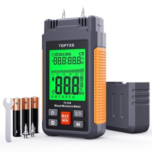 NouvelHorizonstore-Testeur Humidit&eacute;, TopTes TS630, Contr&ocirc;le Rapide Teneur Bois Chauffage & Mur Construction, Grand &Eacute;cran R&eacute;tro&eacute;clair&eacute; Tricolore, avec 7 Modes, Batterie Incluse - Neuf