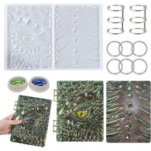 ?il De Dragon De Resin Mold Silicone Moule, A5 Notebook Silicone Moule Pour Bijoux Pour Couverture De Cahier Avec Anneaux, Paillettes Pour Bricolage R&eacute;sine Notebook - Neuf