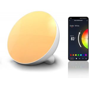 Smart Led Lampe De Table Mood Lamp Lampe De Chevet Avec Alexa Et Smart Life,Décoloration Rgbw Variable,Réglage De L'humeur,Atmosphère Wifi Lampe De Nuit Lampe D'ambiance,1 Pièce - Neuf