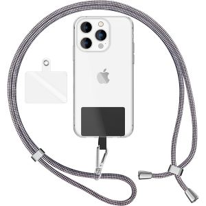 Maa-Lanière Universelle Coloré Pour Telephone Portable, Cordon Tour De Cou Pour Smartphone, Porte Clef Chaine Réglable Avec Crochet Métallique E Carte, Sangle Pour Épaule, Couleur:Noir Blanc Cruella - Neuf