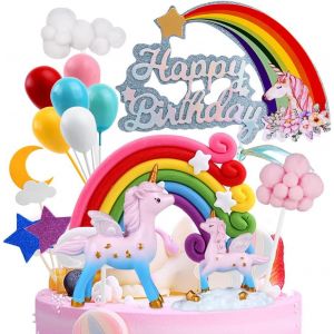 Cauc-D&eacute;coration De G&acirc;teau, 3d Poney Ange Cupcake Toppers, Cupcake D&eacute;coration, Collection De Figurines De G&acirc;teau D'anniversaire, G&acirc;teau Toppers Pour Enfants F&ecirc;te D'anniversaire 15pcs - Neuf