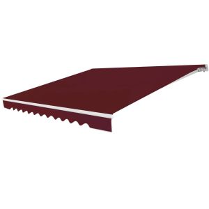 Store Banne R&eacute;tractable 3,6 X 3 M Angle R&eacute;glable Ombre Pour Balcon Style Contemporain En Aluminium Vin Rouge Helloshop26 20_0013637 - Neuf