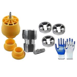 Perceuse électrique Kit d'enfiletage de tuyau en PVC compatible avec différentes tailles de matrice,outil de filetage en PVC pour perceuse électrique - Neuf