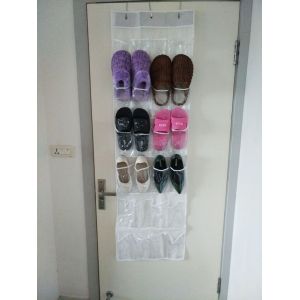 Sac de rangement à chaussures 24 compartiments derrière la porte de la salle de bain, sac suspendu en PVC pour porte - Neuf