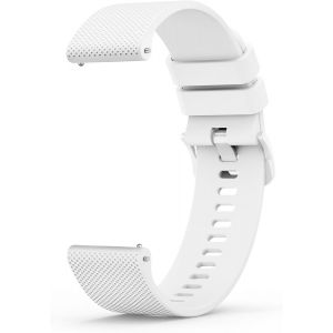 20mm 22mm Bracelet De Montre En Silicone, Souple Bracelet De Replacement En D&eacute;gagement Rapide Avec Boucle En M&ecirc;me Couleur Homme Femme 20mm 22mm (Blanc, 20mm) - Neuf