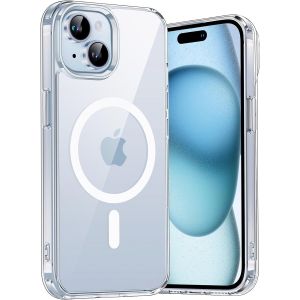 LORANKA-Coque pour iPhone 15 6,1 Pouces Compatible avec MagSafe Recharge sans Fil, Transparente Anti-Rayures, Protection &Eacute;tui Housse de T&eacute;l&eacute;phone Antichoc (Transparente) - Neuf