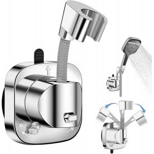 Support de pommeau de douche, sans per&ccedil;age, rotatif &agrave; 360&deg;, avec ventouse, pratique, capacit&eacute; de charge de 20 kg, sans per&ccedil;age, pour salle de bain, h&ocirc;tel, carrelage en verre - Neuf