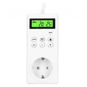 HJLIAN Controleur de temperature sans fil pour maison connectee, interrupteur, minuterie, prise, ecran LCD, thermostat, UE 120 V - Neuf