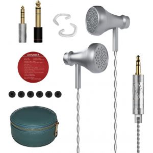 KALPO-E60 Casque Filaire,Écouteurs Légers En Aluminium À Insérer Dans L'Oreille,Isolation Du Bruit Avec Câble Pour Embouts Plats,Pour Jack 3,5 Mm,4,4 Mm,6,35 Mm,Avec Étui Pour Casque,Sans Mic - Neuf