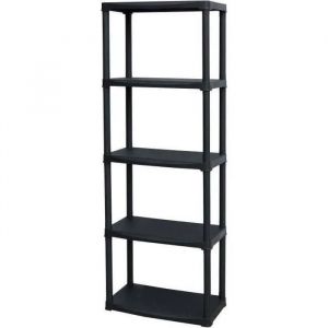 Etag&egrave;re en r&eacute;sine TOOD - 5 tablettes - Noir - 60x30xH 176 cm - Neuf