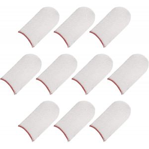 Mobile Jeux Doigt Manchon Manette Doigt Pouce Manchon Doigt Gants Blanc/Rouge, Verre-Argent Fibre Anti-Transpiration, Pour T&eacute;l&eacute;phone Jeu, Paquet De 12[Z1259] - Neuf
