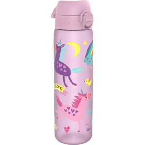 Gourde, 500ml, Anti-Fuite, Facile &Agrave; Ouvrir, Verrouillage S&eacute;curis&eacute;, Lavable En Lave-Vaisselle, Sans Bpa, Poign&eacute;e De Transport, S'adapte Aux Porte-Gobelets, Facile &Agrave; Nettoyer, Motif Lilas Licorne - Neuf