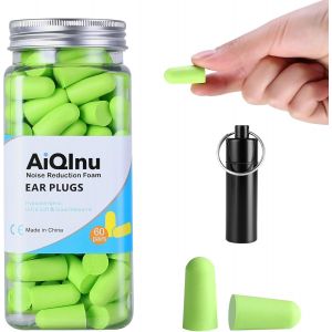 JEXNOVASHOP-Bouchon D'oreille,60 Pairs Bouchon Oreilles Bruit SNR 38 dB,R&eacute;utilisables Boule Quies en &Eacute;ponge Souple, Bouchons Doreilles Anti Bruit pour Dormir, Ronfler, Travailler, Voyager, Fitness Ve - Neuf