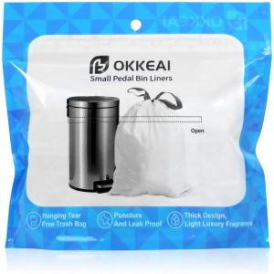 Sac Poubelle 10L Noir, 60 Petits Sacs Poubelle avec Liens Coulissants, Sachets Pr&iquest;&iquest;d&iquest;&iquest;coup&iquest;&iquest;s &iquest;&iquest; Retrait Facile, R&iquest;&iquest;sistants et Anti-Fuites, Id&iquest;&iquest;al pour Salle de Bain, Bureau, Chambre - Neuf