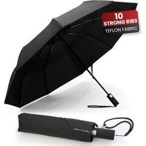 Parapluie : Parapluie De Voyage Résistant Au Vent Pour Homme Et Femme ¿ Compact, Ouverture Automatique, Double Auvent En Téflon De Qualité Supérieure, Durable Et Résistant Au Vent ¿ Idéal - Neuf