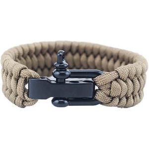 Bracelet De Sport De Plein Air, Bracelet De Survie D&eacute;contract&eacute; De 250 Kg, Cha&icirc;ne De Poignet Avec 3 Tailles De R&eacute;glage L&eacute;ger, Manille Noire En Acier Inoxydable Pour Le Camping Et La Randonn&eacute;e G - Neuf