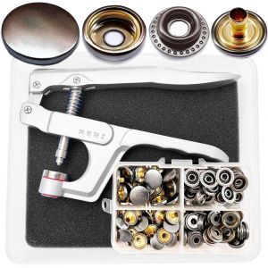 MEVRONISSHOP-15 mm Boutons Pression avec Outils Pince en M&eacute;tal pour Cuir, Bricolage, Tissu, V&ecirc;tements, Sacs - Neuf