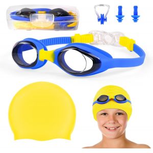 Lunettes De Natation Enfant,Lunette De Plongée Enfant Sans Fuite Anti-Bué Et Protection Uv,Lunettes Piscine Enfants Pour Jeune Enfant Garçon Fille 6 À 14 Ans (Avec Boîte Portable).[A92] - Neuf