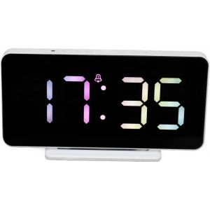 R&eacute;veil Num&eacute;rique, Horloge Num&eacute;rique de Chargement USB avec Haut-Parleur R&eacute;ducteur de Bruit, Double Alarme USB avec Support, 3 Niveaux de luminosit&eacute;, pour la Chambre &agrave; Coucher - Neuf