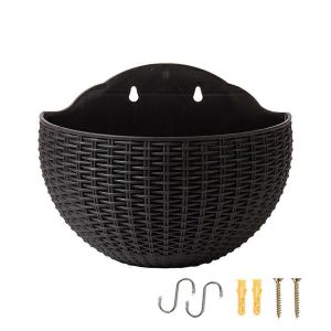 Jardinière Murale Noire Jardinière Murale Jardinière De Clôture Semi-Circulaire - Neuf