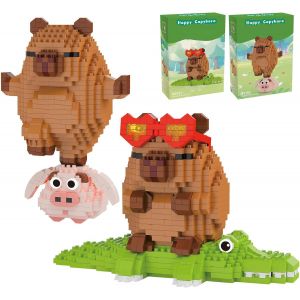 Capybara - Kit De Construction Capybara - Mini Briques De Construction Capybara - Avec Manuel D'Utilisation (Fran&ccedil;ais Non Garanti) - Blocs De Construction D'Animaux Mignons - Cadeau Pour - Neuf