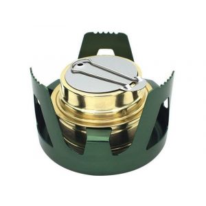 Mini R&eacute;chaud &Agrave; Alcool Pour Camping Avec Support - Vert - Neuf