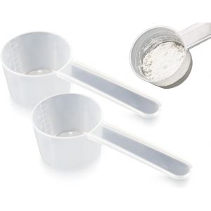KALANKA-Lot de 2 cuill&egrave;res doseuses transparentes avec &eacute;chelle, peuvent contenir 20 g de poudre solide ou 40 ml de liquide, cuill&egrave;re &agrave; cuill&egrave;re pour poudre de prot&eacute;ines, caf&eacute;, lessive, cuisine. - Neuf