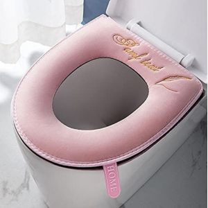 Pack De 2 Plus Épais Doux Toilettes Housses De Siège De Toilette Housses De Siège De Siège De Toilette Couverture Souple D'Épaisseur Coussin Machine S'Adapte À Toutes Ovale Sièges De Toilette¿Rose - Neuf