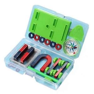 DIY Bar Ring Hstsko Kompass Magneter Set Ensemble d'aimants Science populaire Jouet en forme de U rond magn&eacute;tite fer bo&icirc;te &agrave; poudre Exp&eacute;rience de l&eacute;vitation magn&eacute;tique - Neuf