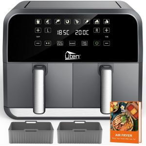 Friteuse Sans Huile 10L, Friteuse &agrave; Air 12 en 1 Grande Capacit&eacute;, 1500W XXL Air Fryer avec Affichage LED, Cuisson &agrave; Une Touche, Plusieurs Accessoires, Recettes, Four sans Huile, Sans BPA - Neuf