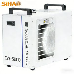Refroidisseur industriel &agrave; eau CW5000,220V- SIHAO adapt&eacute; pour le refroidissement des machines de d&eacute;coupe et de gravure CO2-40W/50W/60W/80W-tube laser en verre CO2 - Neuf