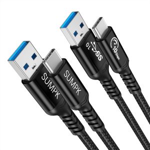 USB C-Kabel 10Gbps [1m 2-Pack], 60W Schnelllade USB C 3.1 Gen 2 High Speed Daten&uuml;bertragung Kompatibel mit Android Auto, CarPlay, iPhone 16/15, Samsung S23, iPad, MacBook, Schwarz - Neuf