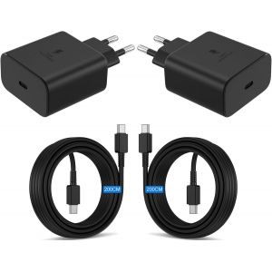 Super Rapide 45W Chargeur Applicable &Agrave; Samsung Galaxys24 S23 S22 S21 S20 Fe A55 A54 A34 A23 A05S Z Fold6 Fold5 Flip6 Flip5/5Gtab/S10/S9,Applicable &Agrave;:Iphone 16 15/16 15 Pro/16 15 Pro Max/16 15 Plus - Neuf