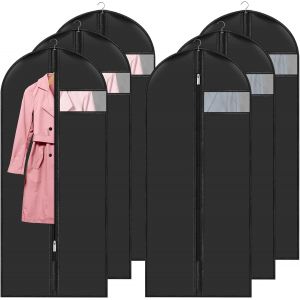 Housses De Vêtements 60 X 180 Cm Lot De 6, Housse De Protection Pour Vêtements Anti Poussière Imperméables Avec Zip, Housse Vetement À Suspendre Pour Rangement Pour Chemise Costumes Manteaux Clothes - Neuf