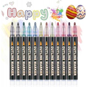 Kalanka-Feutres Paillettes, 12 Couleurs Stylo Paillettes, Cadeau Fille 4-12 Ans, Feutre Magique Pour Carte Cadeau Paques Enfant, Scrapbooking, Dessin, Loisirs Créatifs Fille - Neuf