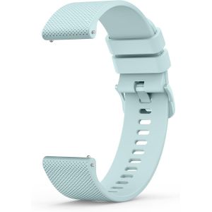 20mm Bracelet De Montre En Silicone, Souple Bracelet De Replacement En D&eacute;gagement Rapide Avec Boucle En M&ecirc;me Couleur Homme Femme 20mm, Vert Clair - Neuf