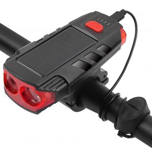 Lampe De Velo Solaire Rechargeable Par Usb, 6 Modes, Compatible Avec Tous Les Velos De Route Et De Montagne - Neuf