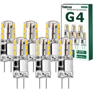 Kal-Ampoules G4 Led, Blanc Chaud 3000k 1.5w Equivalent 10w 20w Halogène Lampe, Ac/Dc 12v Ampoule 180lm 9 X 36mm Non Dimmable Sans Scintillement Pour Chambre Salon Cuisine Jardin (Blanc Chaud) - Neuf