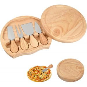 Checarzhn--No1-4 Pièces Ensemble De Couteau À Fromage, Plateau De Fromage En Bois, Cheese Couteaux Et Fourchette, Inox Couteau A Beurre, Pour Sandwichs Au Beurre Petit- Déjeuner Au Fromage - Neuf