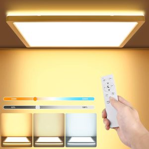 KAL-Plafonnier Led Dimmable Avec Télécommande, 18W Led Plat Luminaire 1800Lm, Température De Couleur 3000K-6000K, 2.5Cm Ultra Fin Plafonnier Carré 22Cm Pour Chambre, Salon, Salle De Bain, Cuisine - Neuf