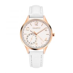 Gaiety Femmes Mode Pu Cuir Montre Analogique Quartz Montre-Bracelet (Blanc) - Neuf